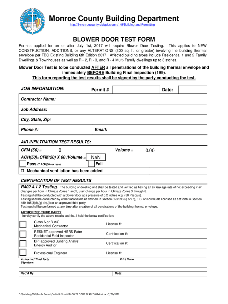 Monroe County Government Building Permit Application  Form
