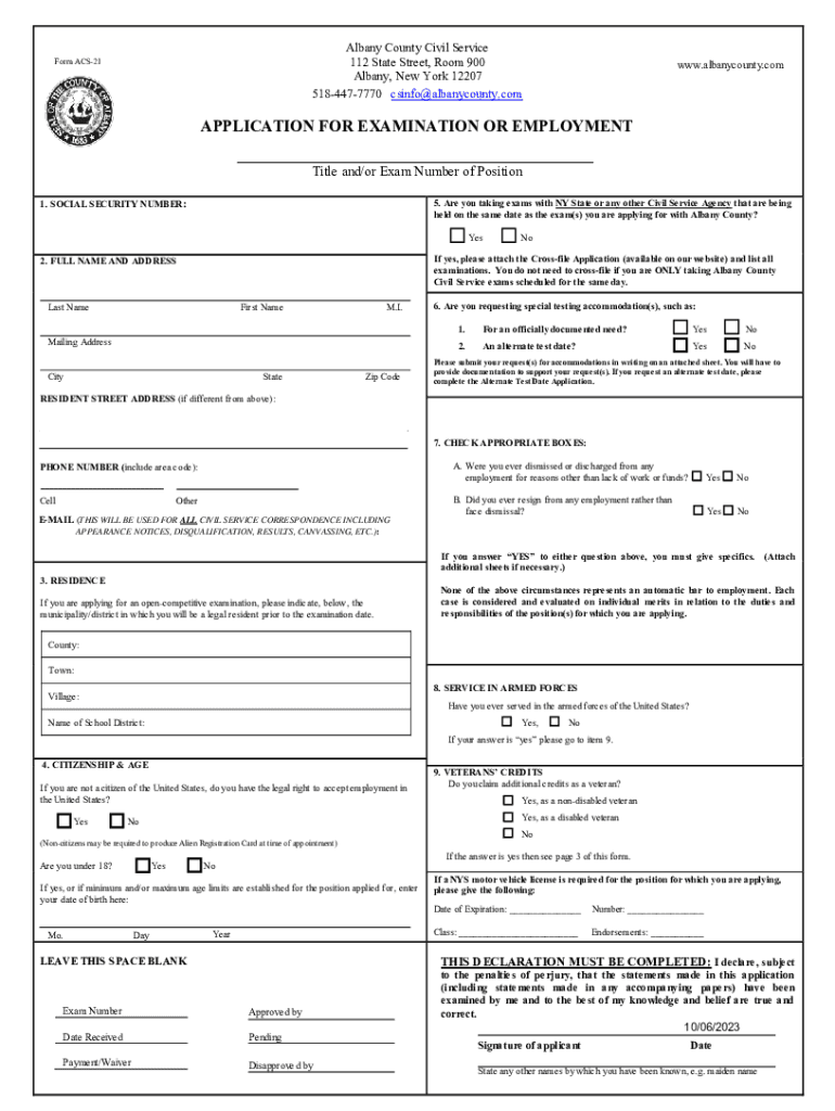  Albany County Civil Service 2023-2024