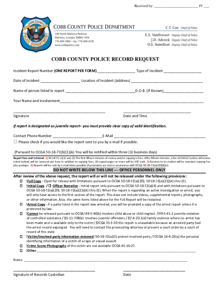  Reports &amp; Records Request Police Department 2020