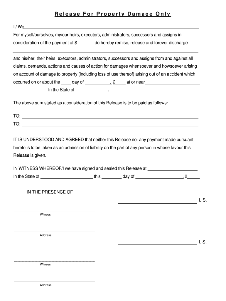 Ohio Release Property  Form