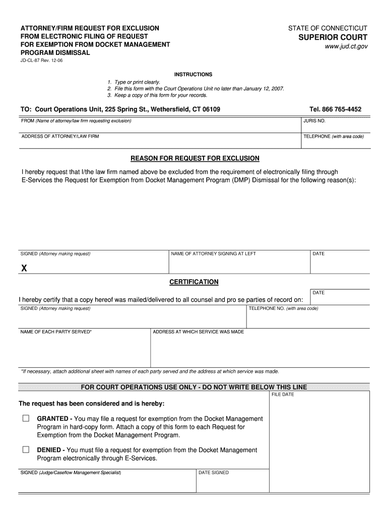 Request Exclusion  Form