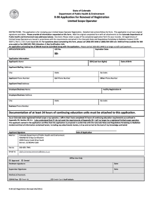 R 90 Application for Registration Limited Scope Operator Renewal Colorado  Form