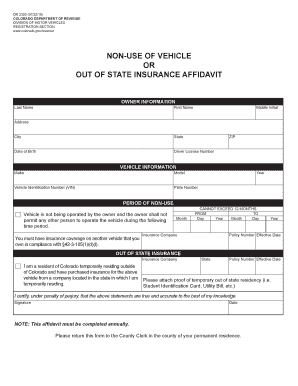  Affidavit of Non Use Colorado 2015