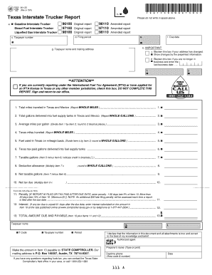 Texas Interstate Trucker Report  Form