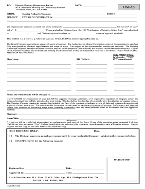 Dhcr Form Hm 23