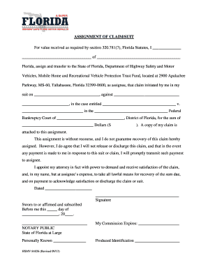 Florida Assignment Claim  Form