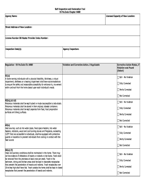 6400 Self Inspection Tool  Form