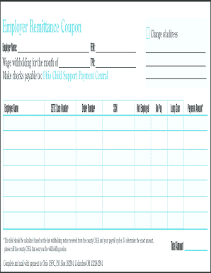 Child Support Remittance Form