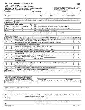 MV3030B T577 Physical Examination Report  Form