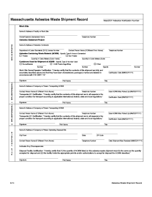 Asbestos Waste Shipment Record  Form