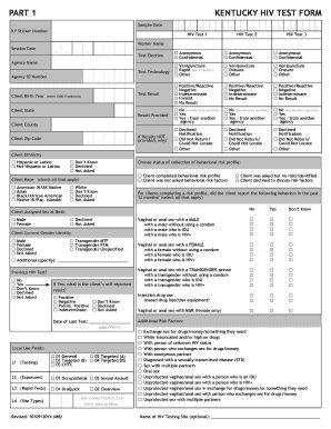 KY HIV Test Form Template Pub Chfs Ky