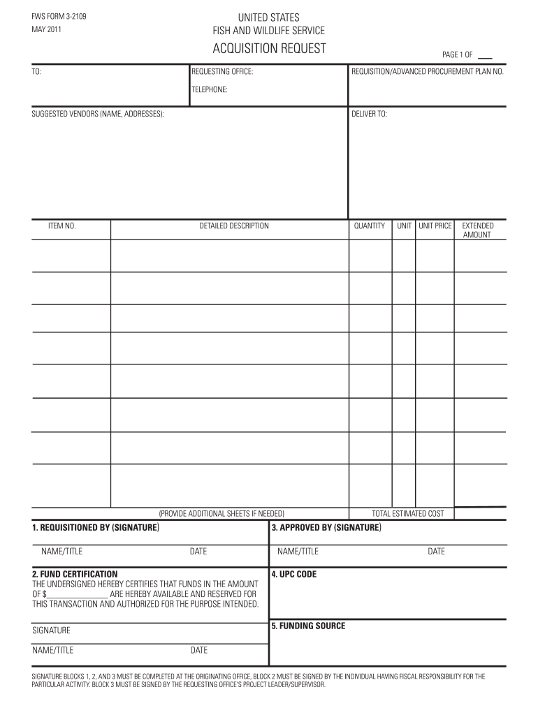 Fws Form 3 2109