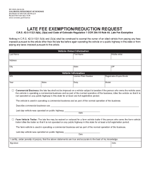 Late Fee Exemption  Form