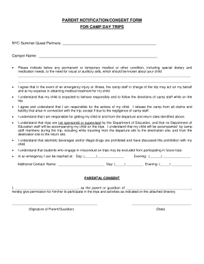 Doe Permission Slip  Form