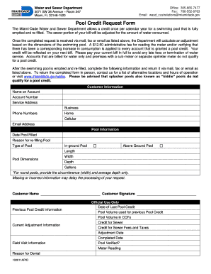 Pool Credit Request Form