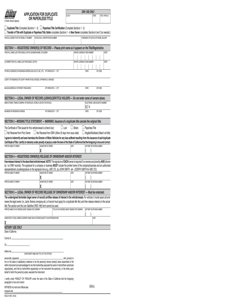 Dmv Ca My Salesforce  Form