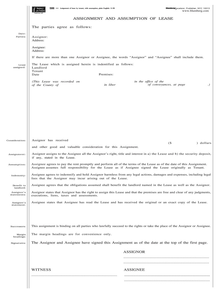 assignment of lease from seller to buyer form