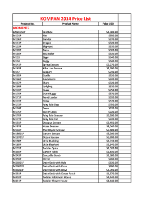 Kompan Price List  Form