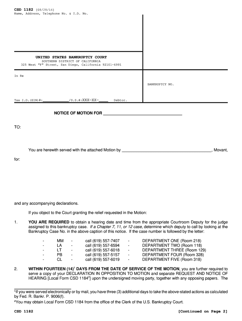  Form 1182 2014-2024