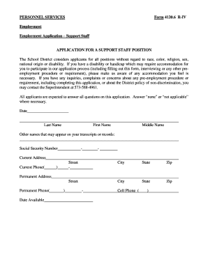 PERSONNEL SERVICES Form 4120 6 R IV Employment Cardinals K12 Mo