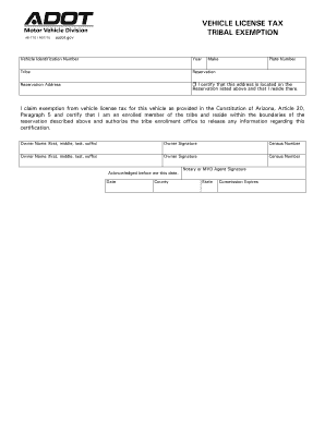 Tribal Exemption Form Az