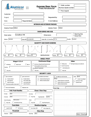 Order Number Express Door Form Alumicor