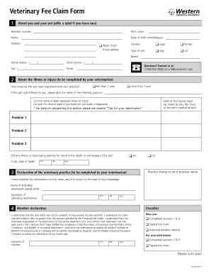 Western Financial Pet Insurance Claim Form