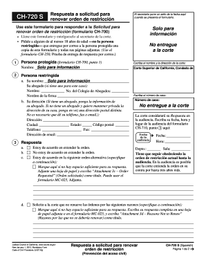 CH720s Response to Request to Renew Restraining Order Spanish Judicial Council Forms Courts Ca