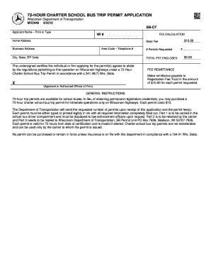  Washington State Trip Permit Template 2015