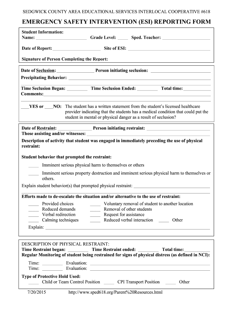 Sped618  Form