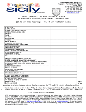 VTS Form Messina Strait DOC