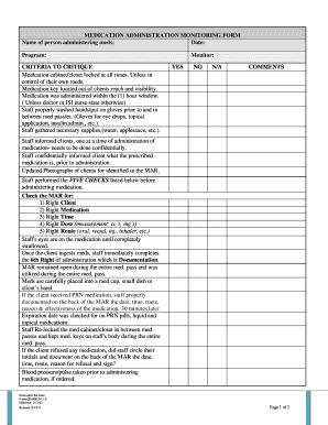 Medication Monitoring Form