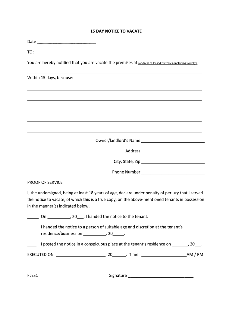 Eviction Notice Template  Form