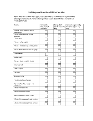 Skills Checklist  Form