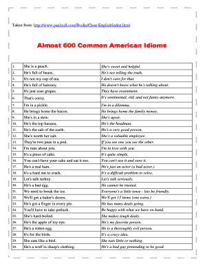 600 American Idioms PDF  Form