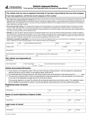  Impound Notice  Form 2015