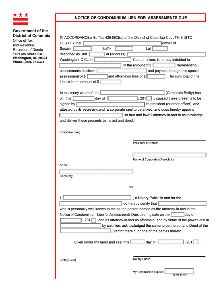 Dc Condominium Form