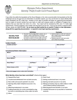 Identity Theft Report Fill Out And Sign Printable Pdf Template Signnow