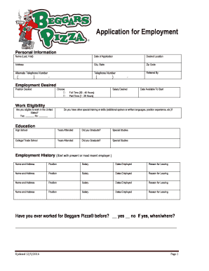 Beggars Application  Form