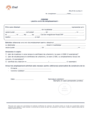 Cerere Aviz Amplasament Electrica  Form