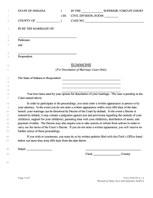 Summons TCM TR4 1 2 in Gov in  Form