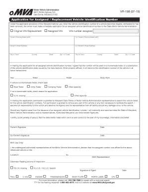 VR 198 07 15 MVA Maryland Gov Mva Maryland  Form