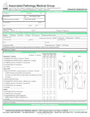 APMG Podiatry Requisition Form