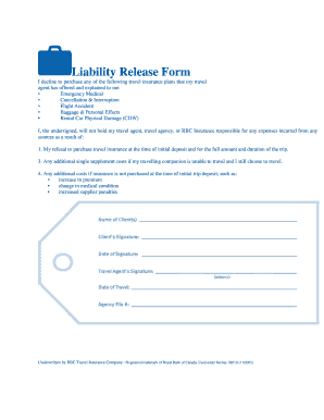 Travel Insurance Waiver Form
