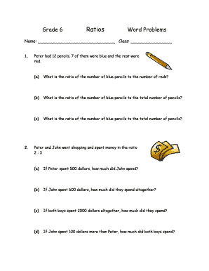 Ratios Grade 6  Form