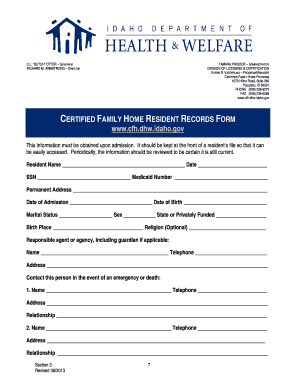 Cfh Dhw Idaho Forms