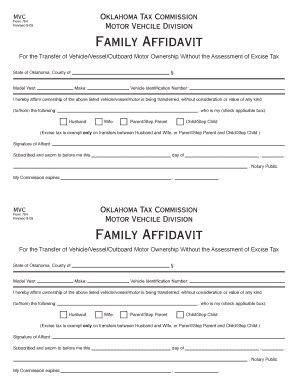 Family Affidavit Form