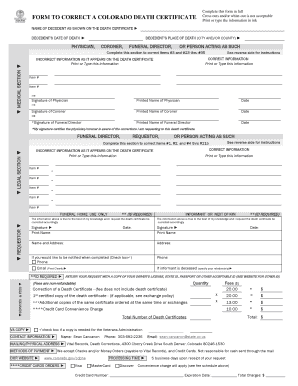  Death Certificate Colorado 2014