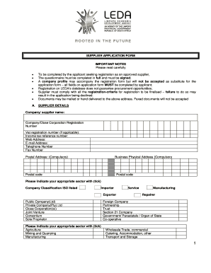 Leda Funding Application Form PDF