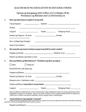 Application Form in Tagalog